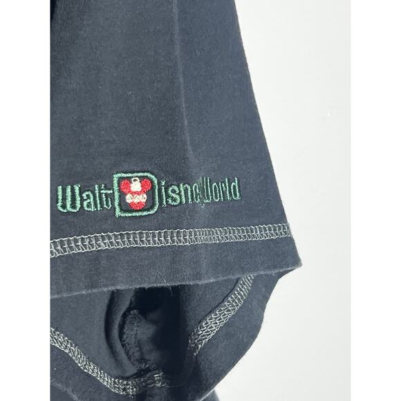 Vintage Disney Parks Santa Mickey Mouse T-Shirt M Black Christmas Retro Holiday - Picture 3 of 5